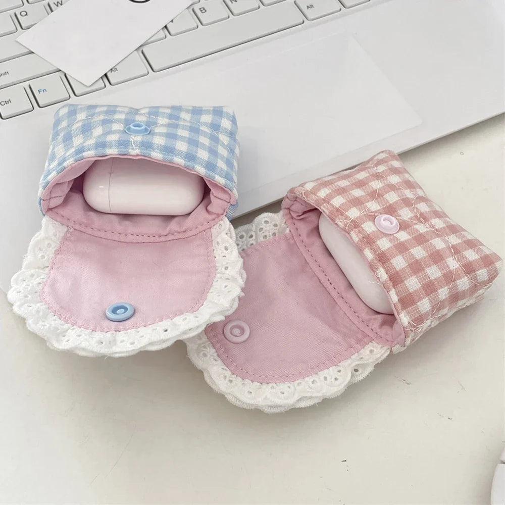 Lace Earbuds Case Cover – Cute Protective Pouch & Clip