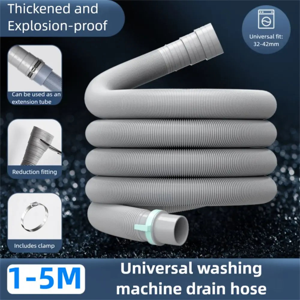 Flexible EVA Washing Machine Drain Hose Extension 1–5m