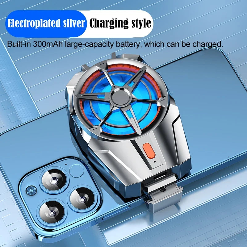 Mobile Phone Cooler Gaming Rechargeable Portable Fan Games Black