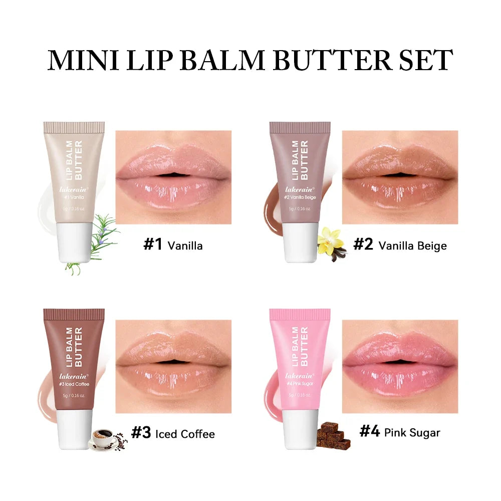 Lakerain 4-Pc Moisturizing Lip Gloss Butter Set | Gift Kit