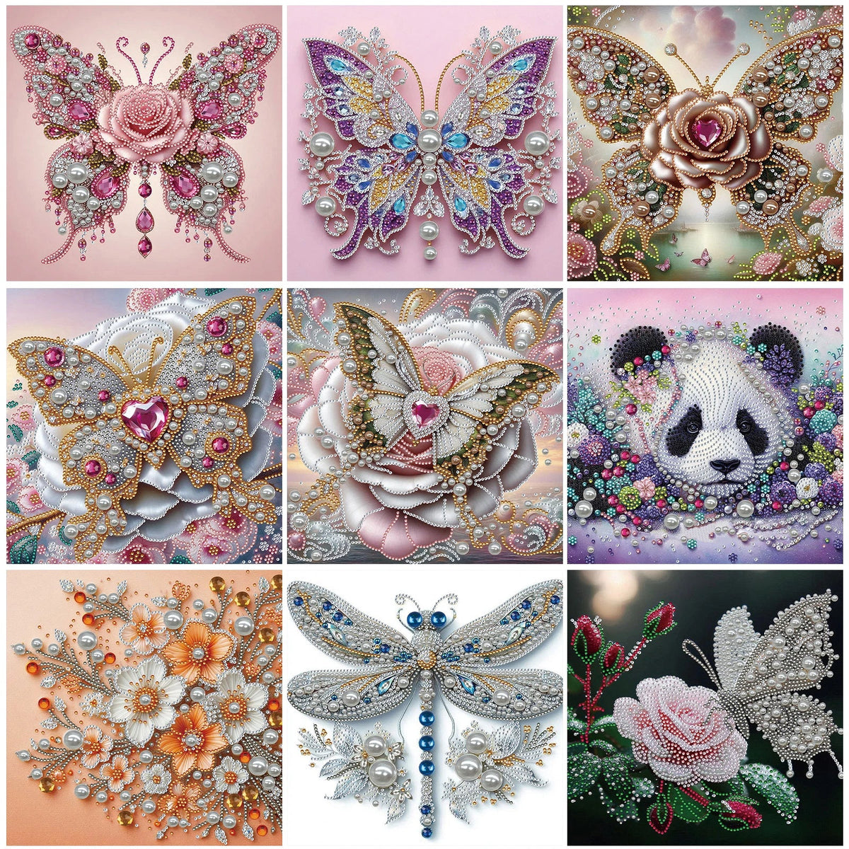 Pearl Gem Diamond Art Painting Frame 9 84x9 DIY Craft Adults Home