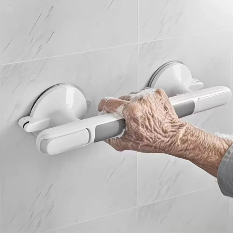No-Drill Bathroom Grab Bar | Suction Cup Non-Slip Safety Rail