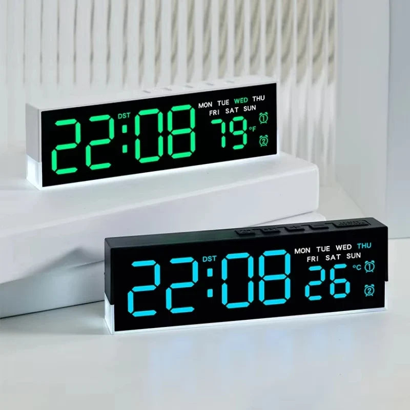 LED Digital Alarm Clock with Mood Light, Temp & Dual Alarm