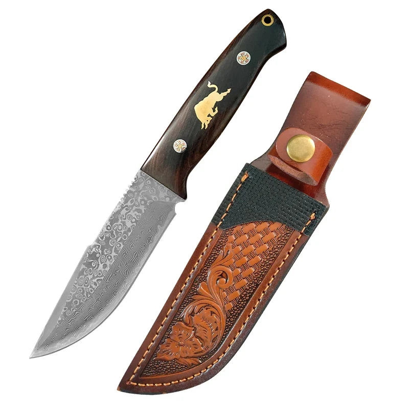 Damascus VG10 Steel Kitchen Knife – Wood Handle | InLeung