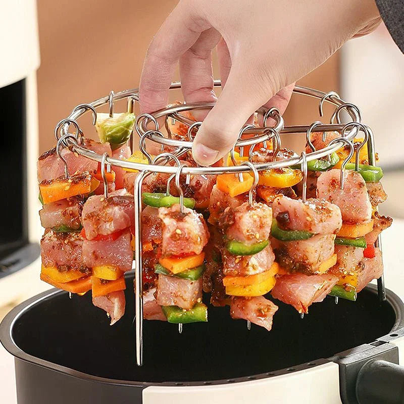 Air Fryer Kebab Skewer Rack | Stainless Steel Vertical Grill