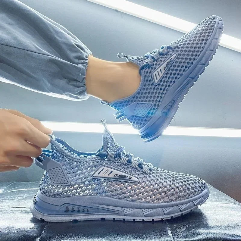 YBQJOO Men's Breathable Mesh Sneakers – Soft Sole Casual Shoes