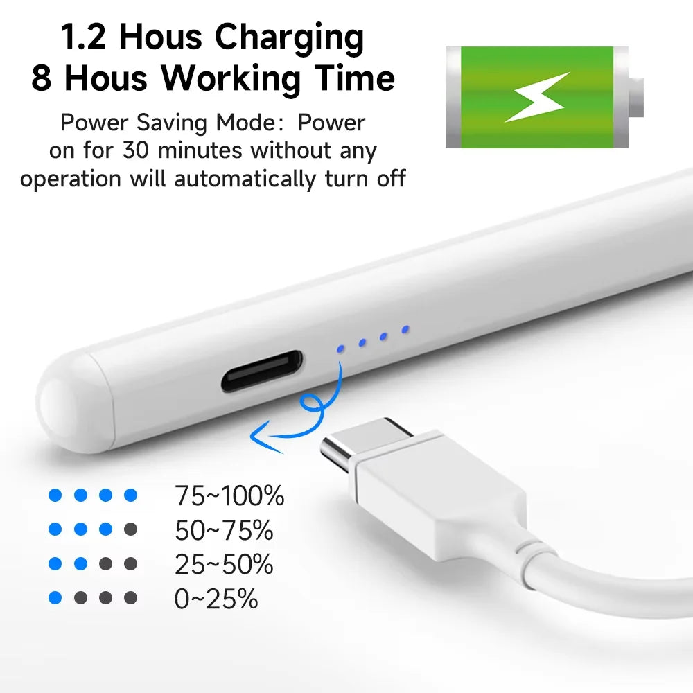 iPad Stylus Pen – Palm Rejection, Power Display, Fast Charge