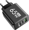 65W GaN USB-C Wall Charger – 3 Port PD 3.0 Fast Charger