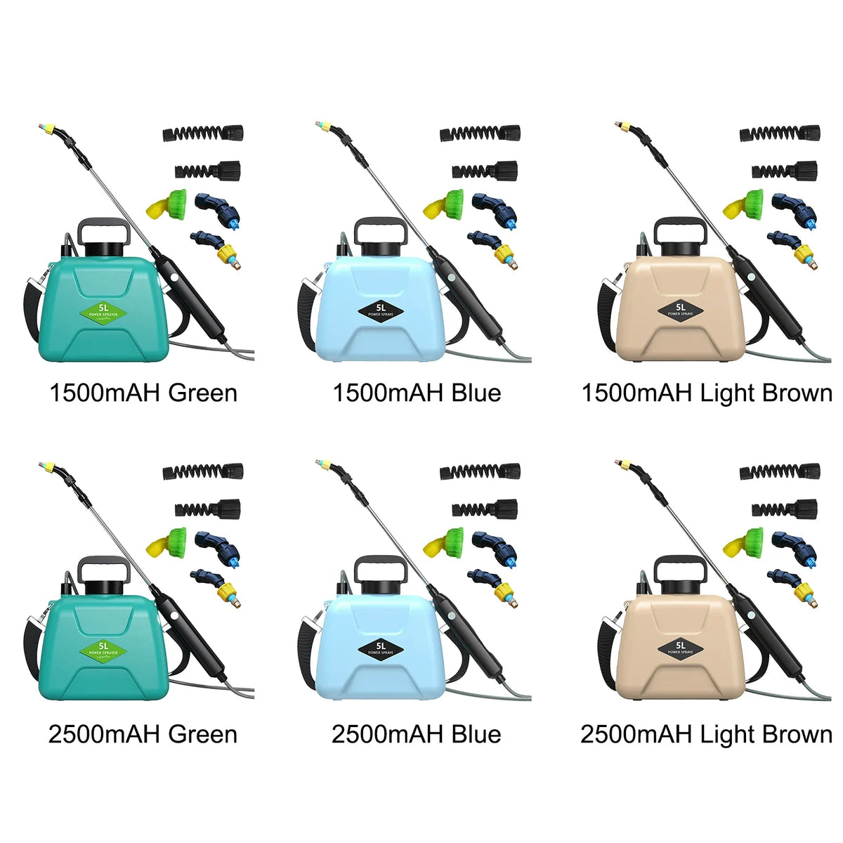Battery Powered Sprayer 3 Mist Nozzles Rechargeable Retractable Wand