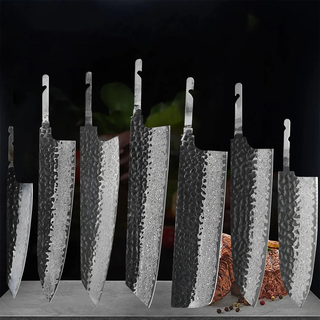 67-Layer Damascus Steel Knife Blank Blade – DIY Knife Making