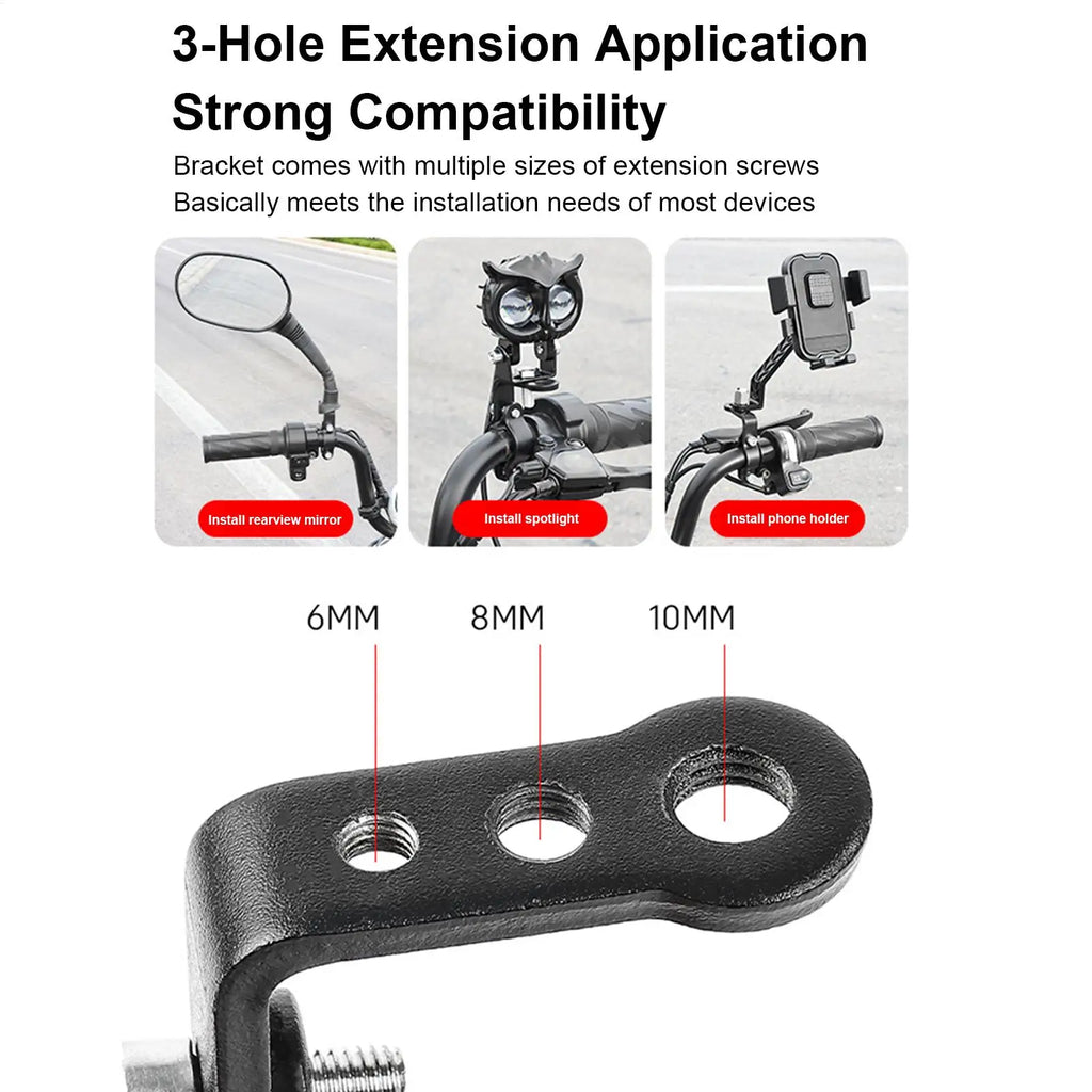 Motorcycle Handlebar Mirror Mount Extension Bracket | Universal
