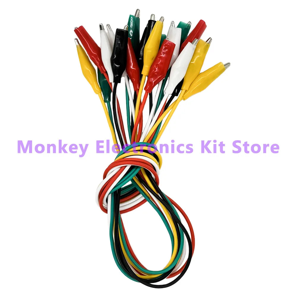 10-Pack 46cm Double-Ended Alligator Clip Test Lead Jumper Wires
