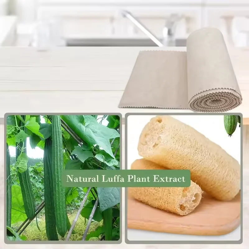 5-Pack Luffa Magic Cleaning Cloths – Non-Stick Kitchen Dishcloths