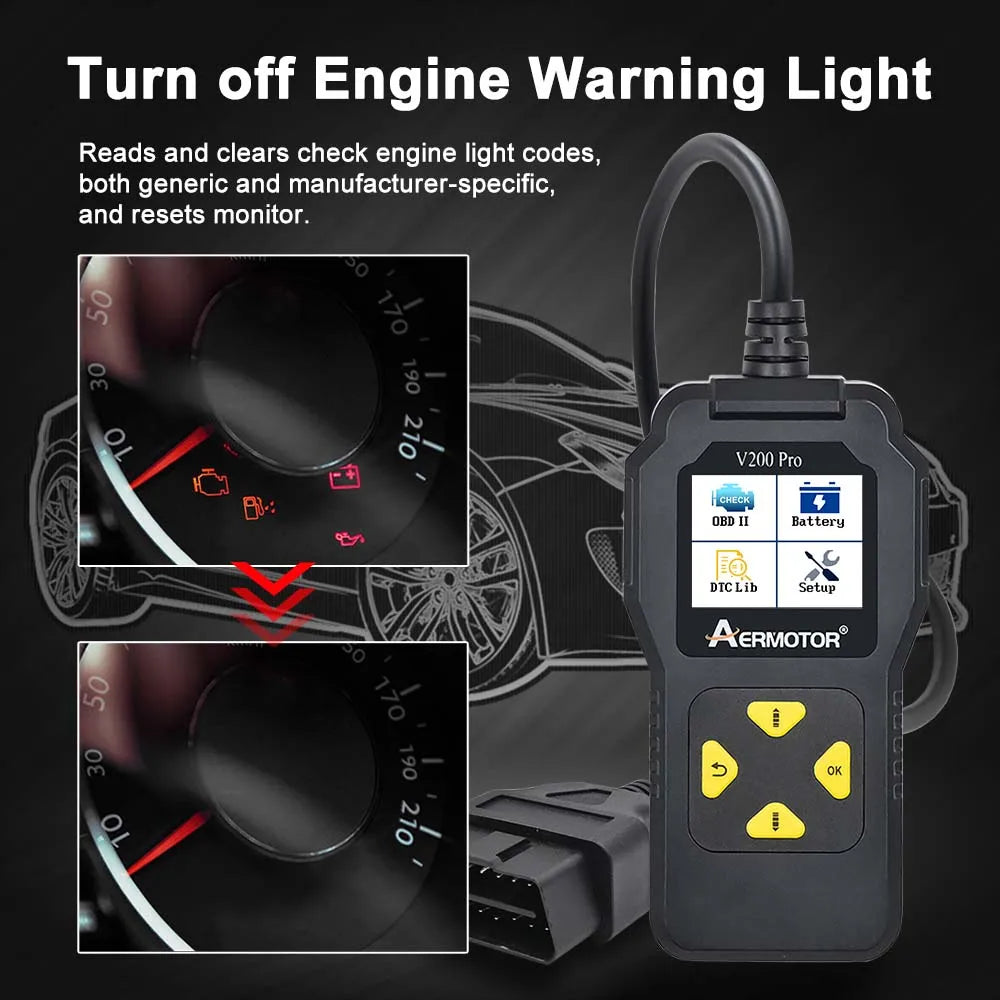 Aermotor V200 Pro OBD2 Scanner – Universal Car Diagnostic Tool