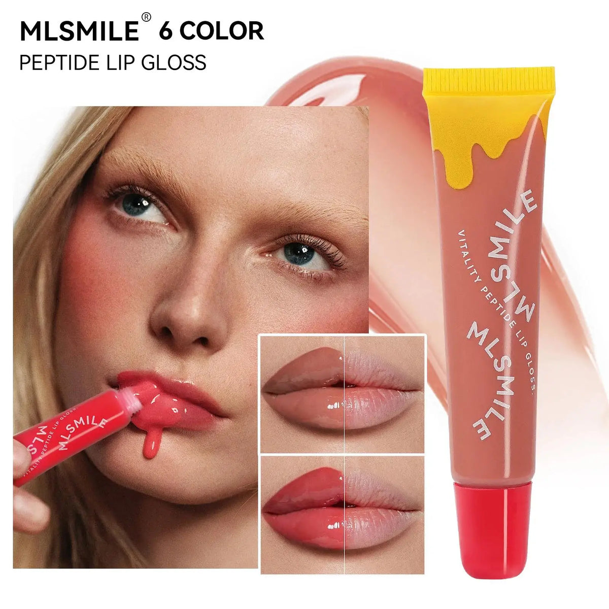 MLSMILE Peptide Lip Gloss – Plumping, Clear & Long-Lasting