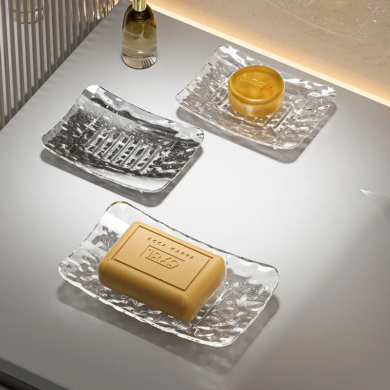 Wall-Mounted Glacier Pattern Soap Dish | Bathroom Soap Holder