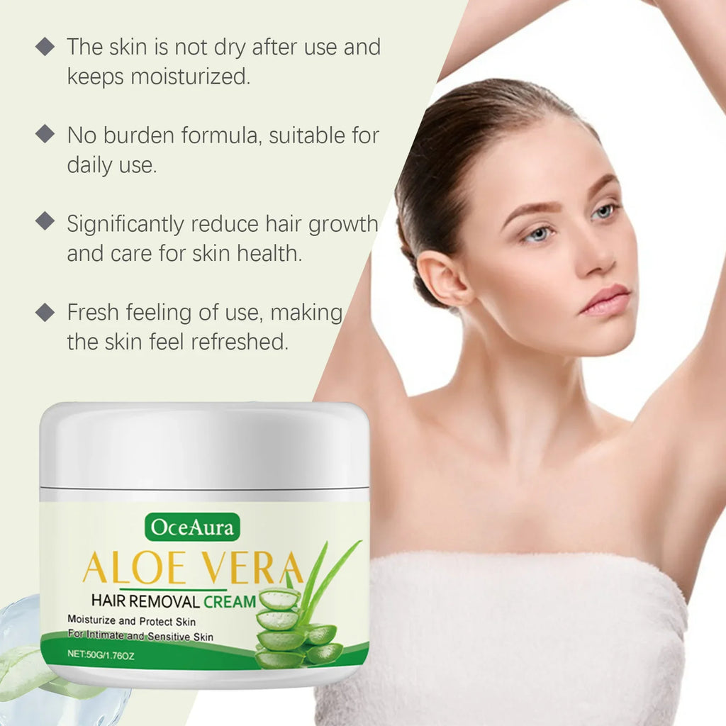 OceAura Aloe Vera Hair Removal Cream | Full Body Depilatory