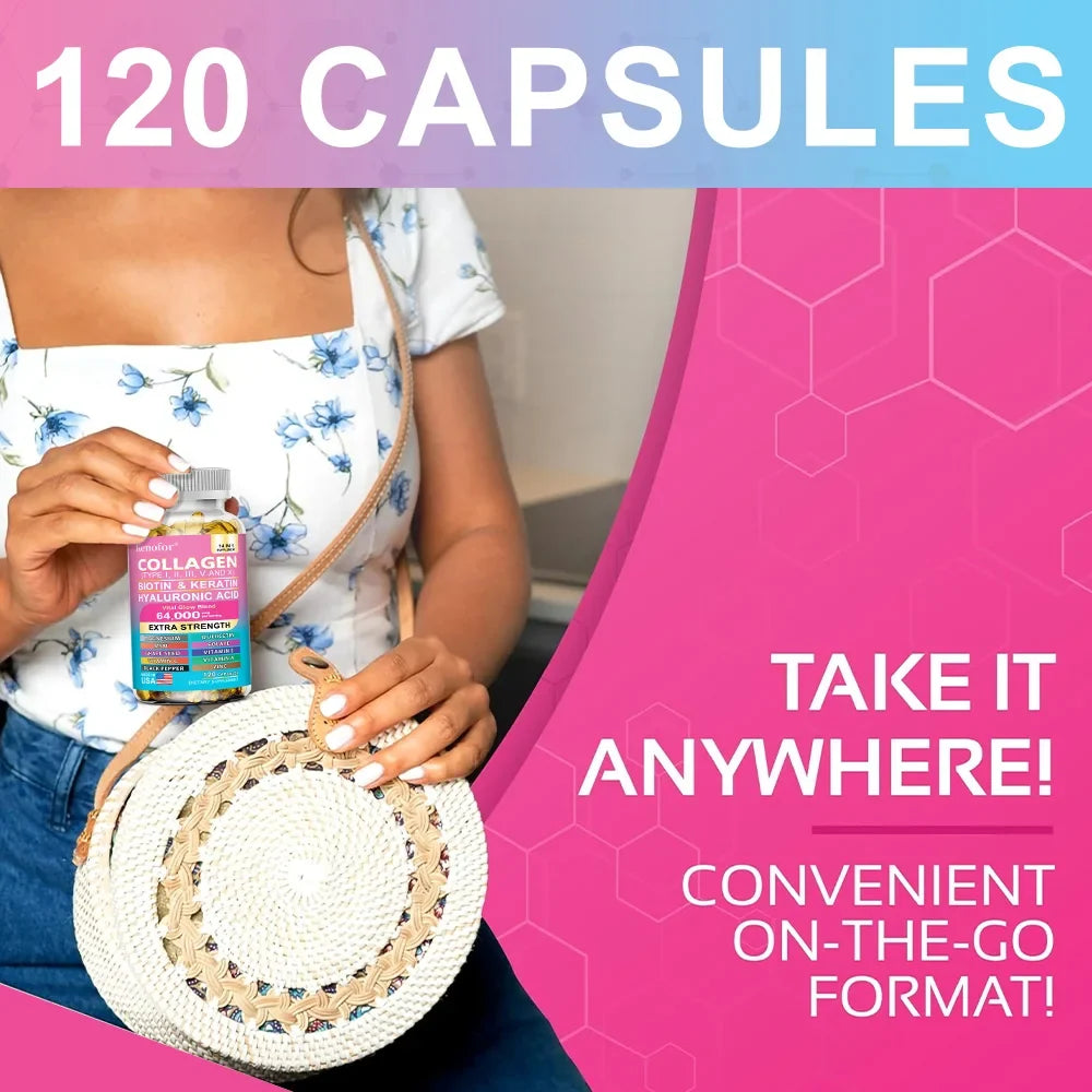 14-in-1 Collagen Capsules | Biotin, Keratin & Hyaluronic Acid