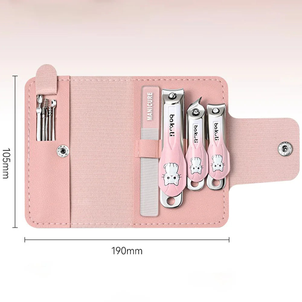 10-Piece Stainless Steel Manicure Kit – Nail Clippers & Tweezers