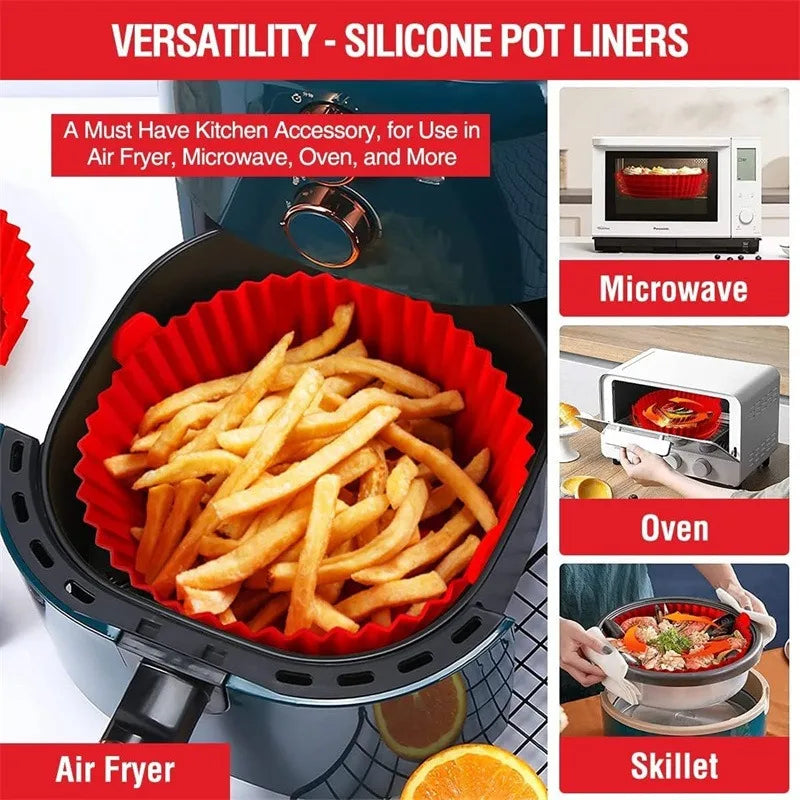 Silicone Air Fryer Baking Pan | Non-Stick Reusable Cake Mold