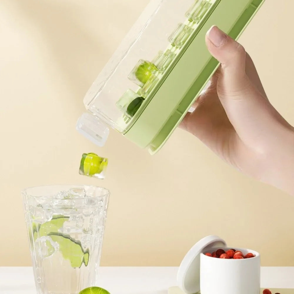 Silicone Ice Cube Tray 21 Cavity with Lid | Space-Saving Mold