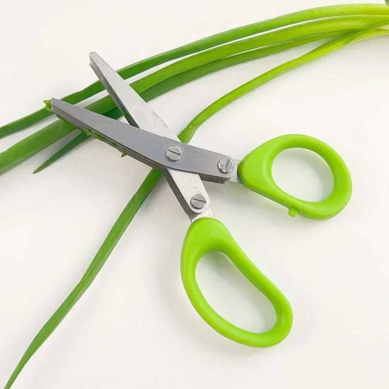 Multi-Layer Stainless Steel Kitchen Scissors | Herb & Veggie Cutter