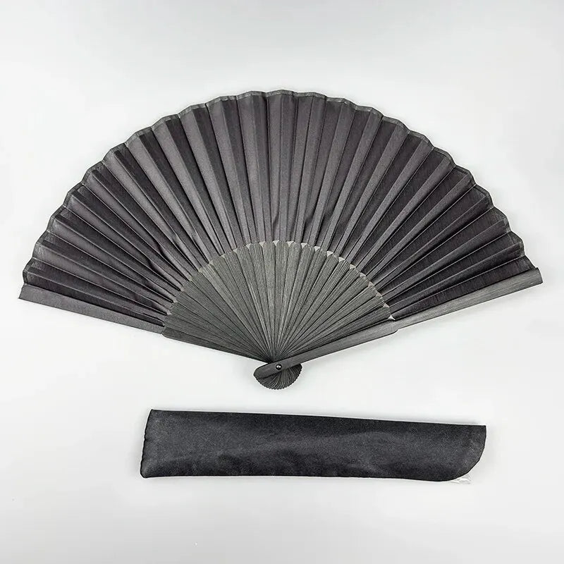 Chinese Black Vintage Hand Fan Folding Fans Dance Wedding Party Favor