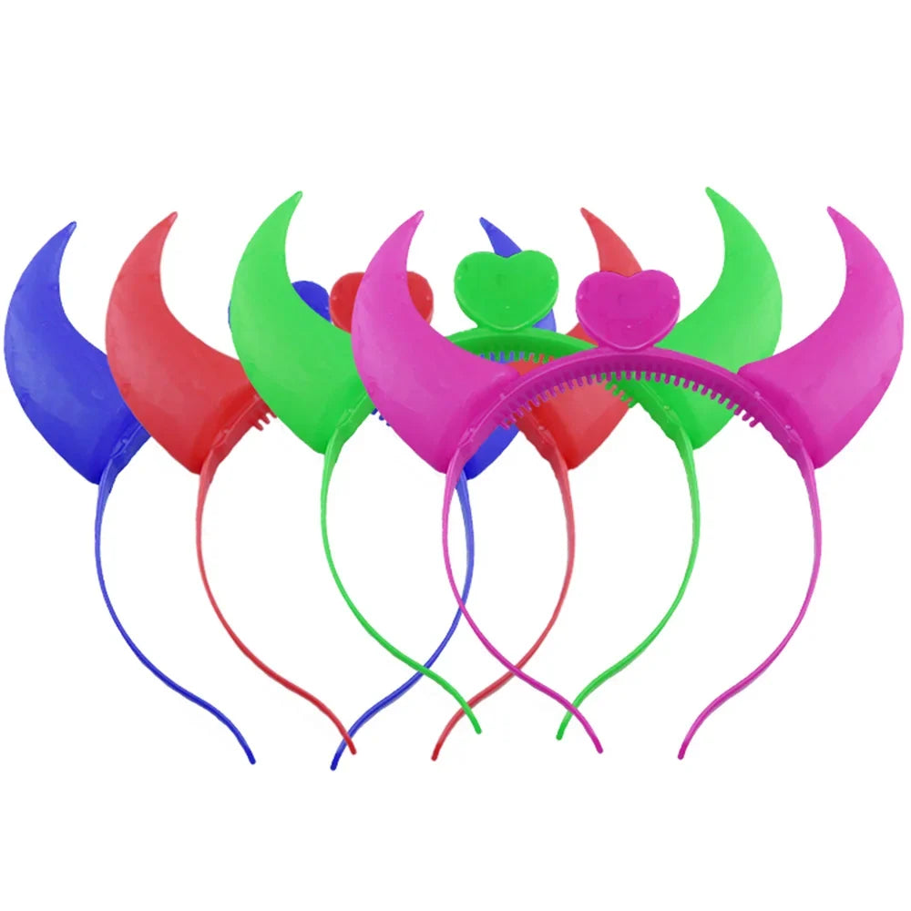 Halloween Decoration Devil Horn Luminous Hairhoop Led Hairband