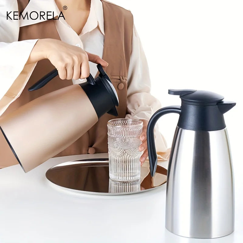 KEMORELA 2L Stainless Steel Vacuum Thermos Kettle | Insulated Pot