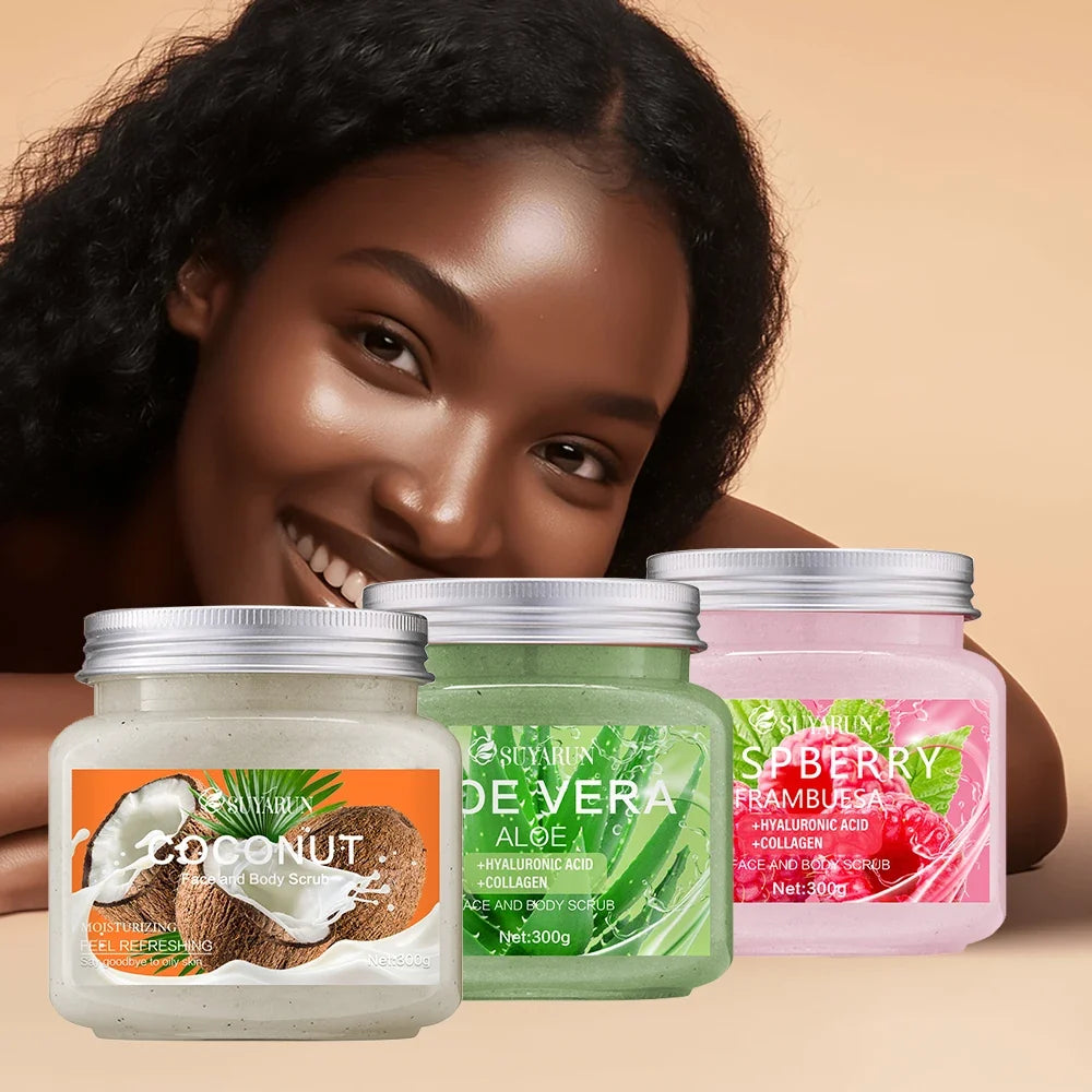 SUYARUN Natural Body Scrub – Raspberry, Aloe & Coconut