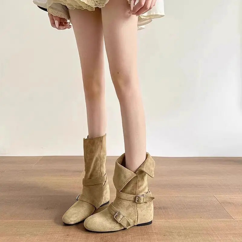Women's Wedge Ankle Boots – Low Heel Slip-On Dress Boots