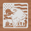 12x12 Independence Day Eagle Flag Stencil – Reusable PET