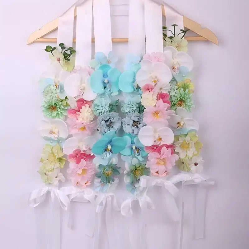 Handmade Satin Flower Graduation Sash | Floral Lei Gift