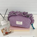 Women's Vintage Gingham Makeup Bag – Large Capacity Organizer