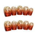 Glitter Gradient Red Cat Eye Press On Nails | Full Cover Set