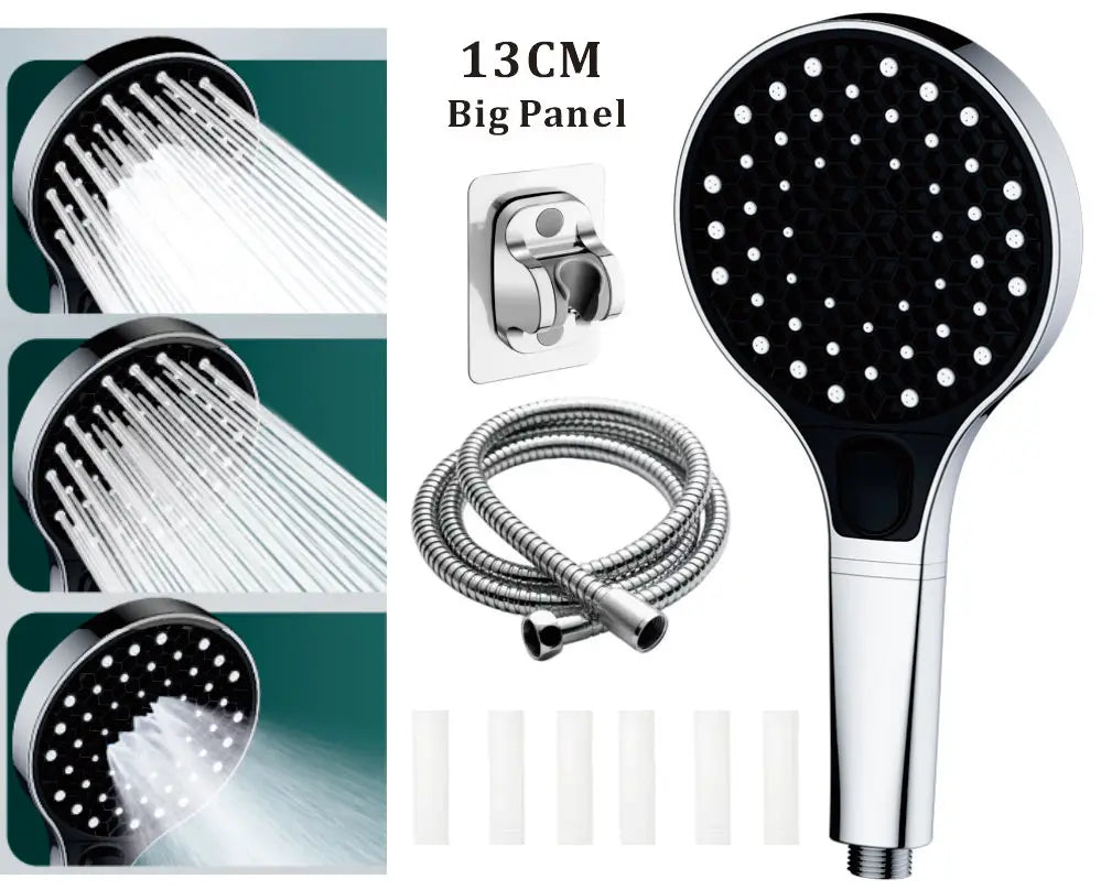 4-Mode High Pressure Shower Head 13cm Panel with Filter