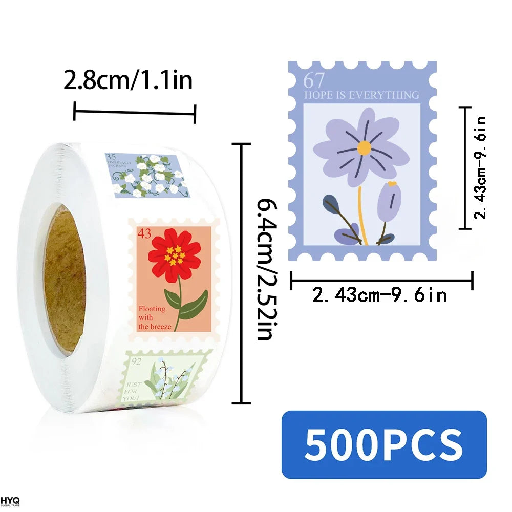 500 Pegatinas Rollo Y2K Harajuku Flores Dibujos Animados DIY