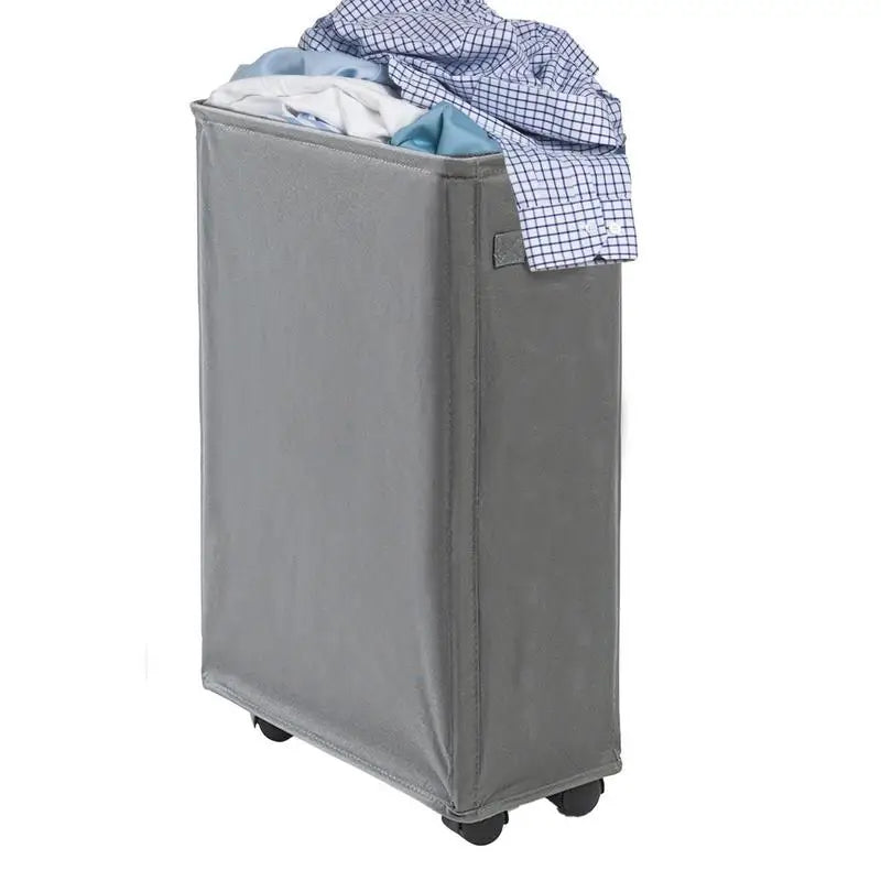 Foldable Laundry Baskets Freestanding Narrow Corner Bin Handle Dirty