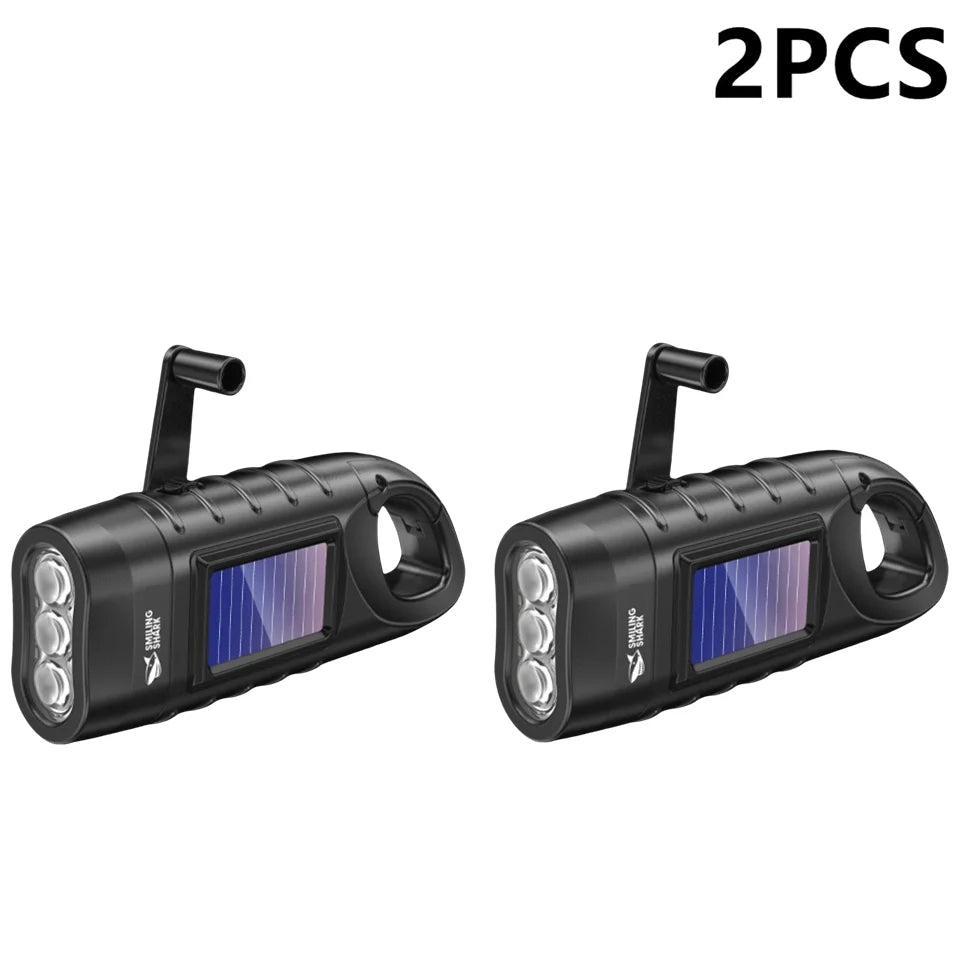 Hand Crank Solar Flashlight | 800LM LED Emergency Lamp