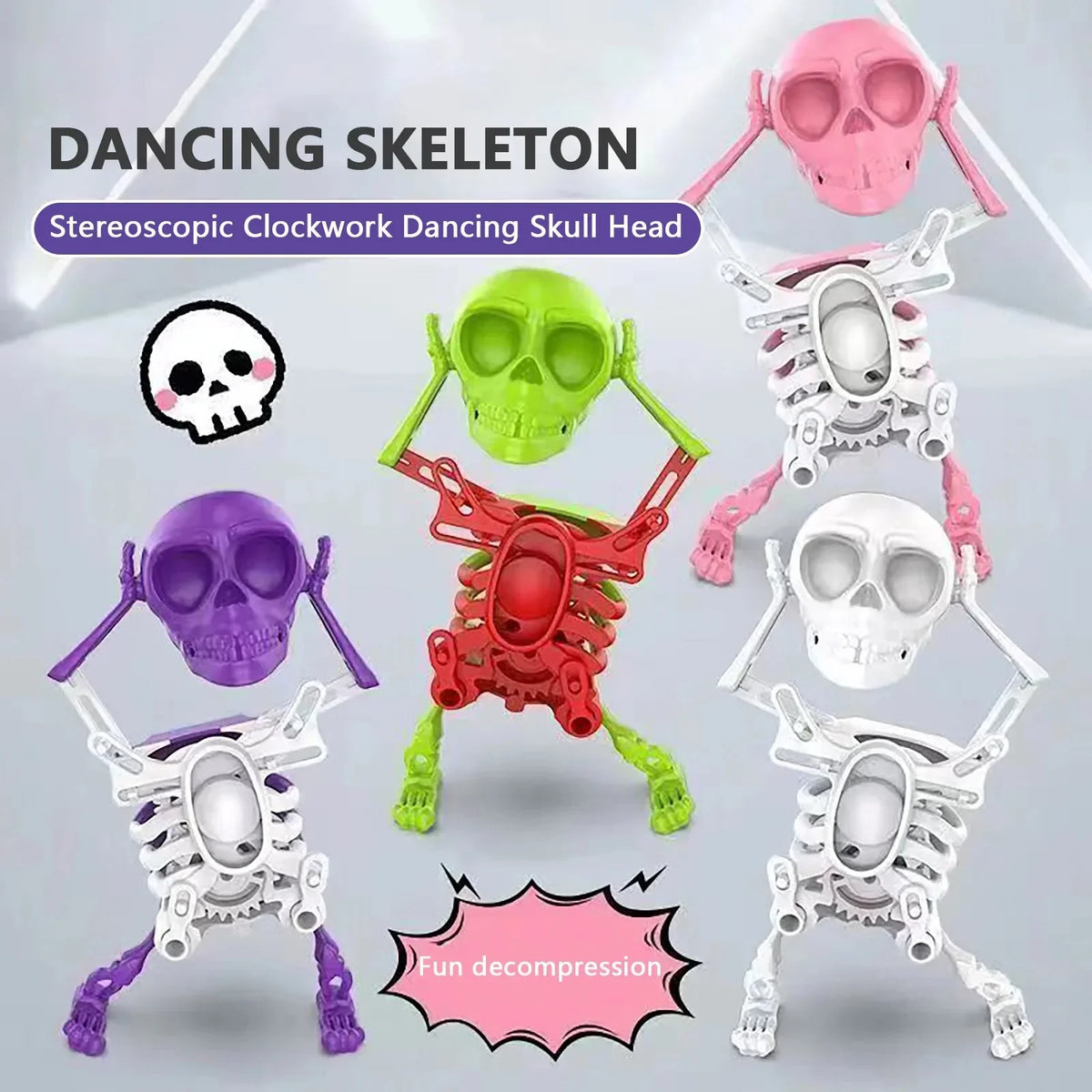 Funny Wind-up Dancing Skeleton Toy No Need Battery Kids Toddlers
