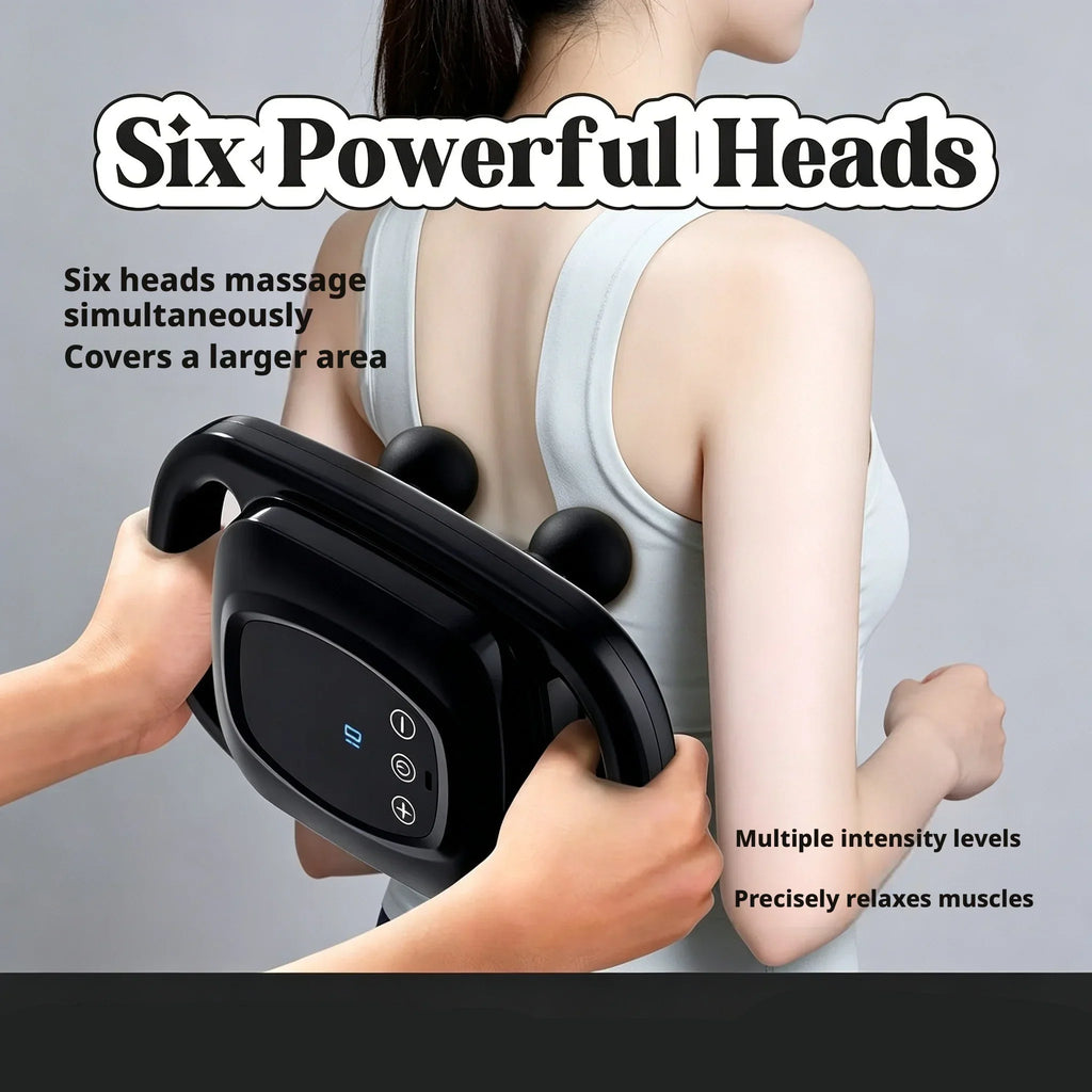 6-Head Electric Massage Gun | 9 Modes, Deep Muscle Massager