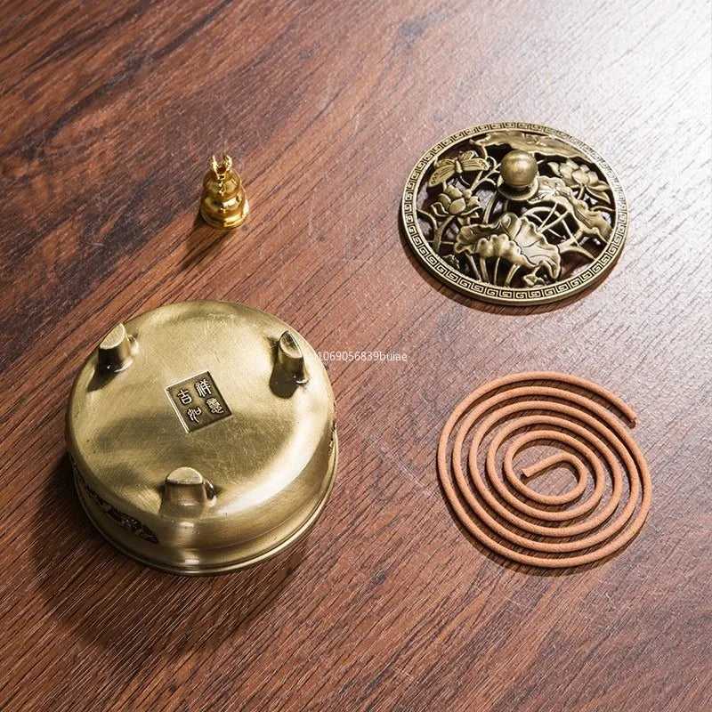 Pure Copper Antique Three-Legged Incense Burner | Tea Ceremony