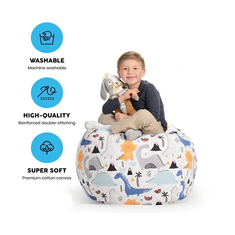 Large Canvas Bean Bag Stuffed Animal Toy Storage Organizer