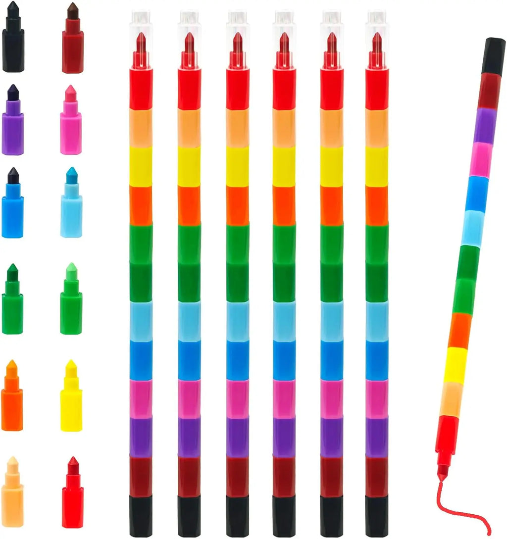 Stackable Crayons 12 Colors – Buildable DIY Rainbow Crayon Set