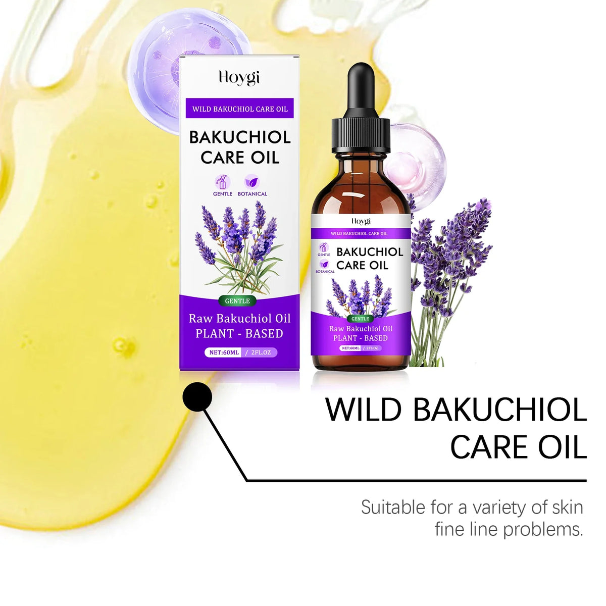 Hoygi Bakuchiol Lavender Face Serum Oil 60ml | Fine Lines