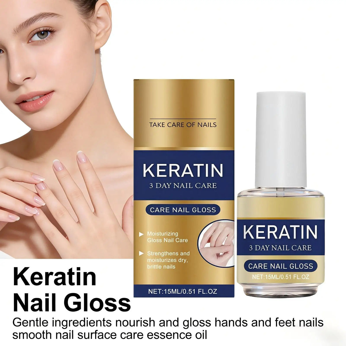 Keratin Nail Gloss 3 Day Care Repair Strengthen Improve Yellowing