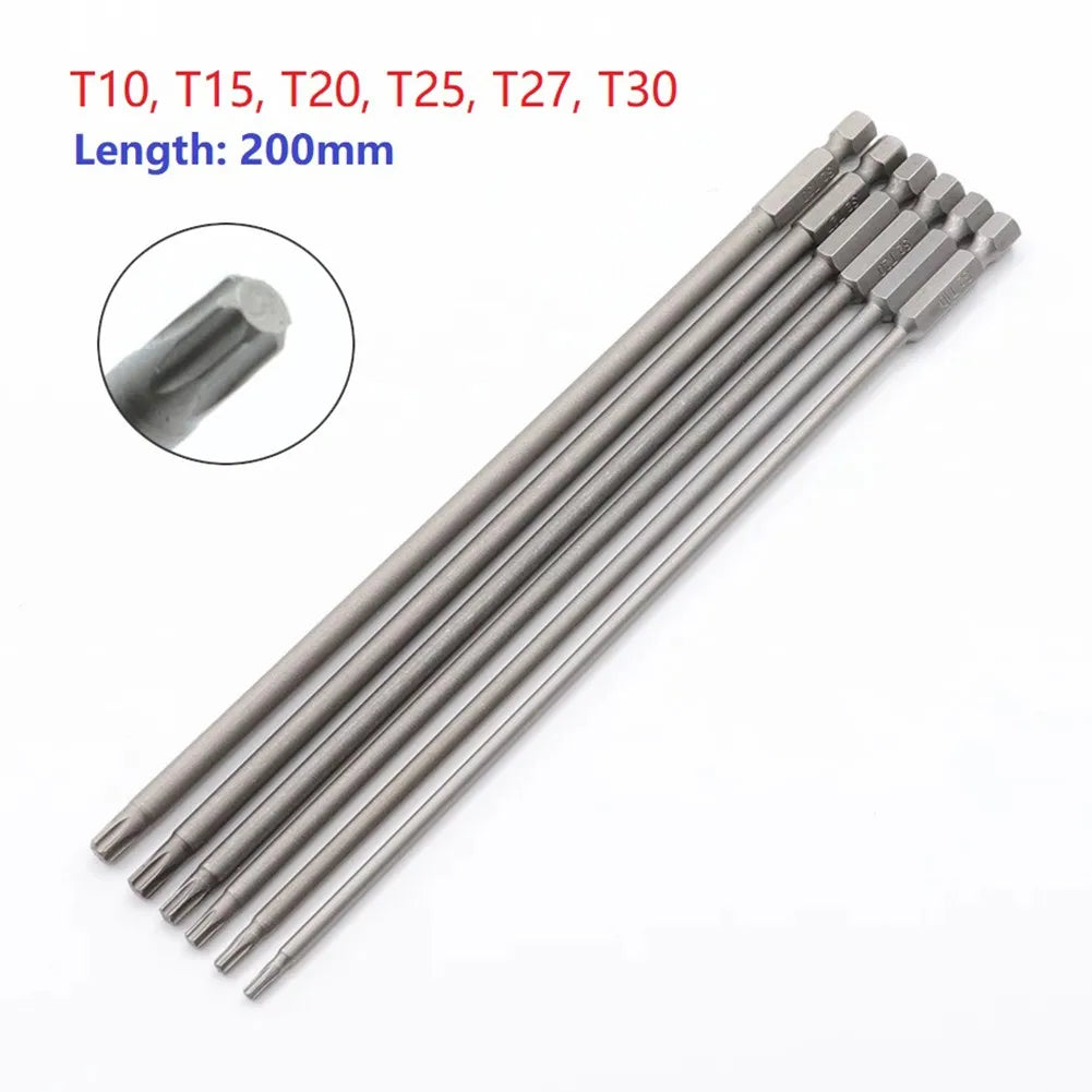 1 Long T10-T30 Magnetic Torx Screwdriver Bits Alloy Steel Electric