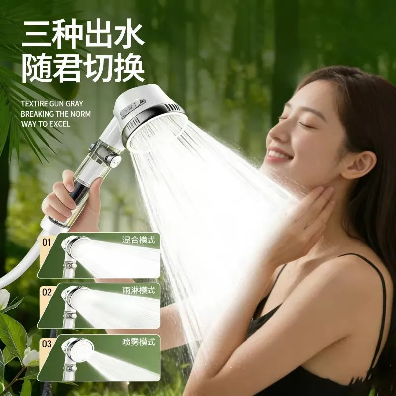 3-Mode Filtered Shower Head | Chlorine Removal & Water Saving