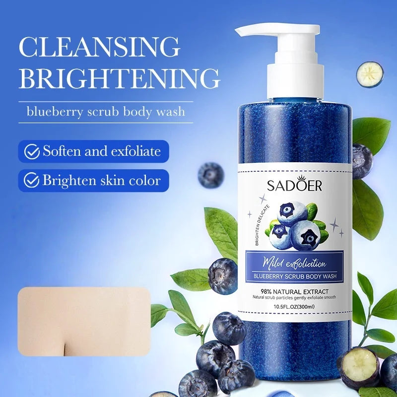 SADOER Blueberry Exfoliating Shower Gel 300ml | Brighten Skin