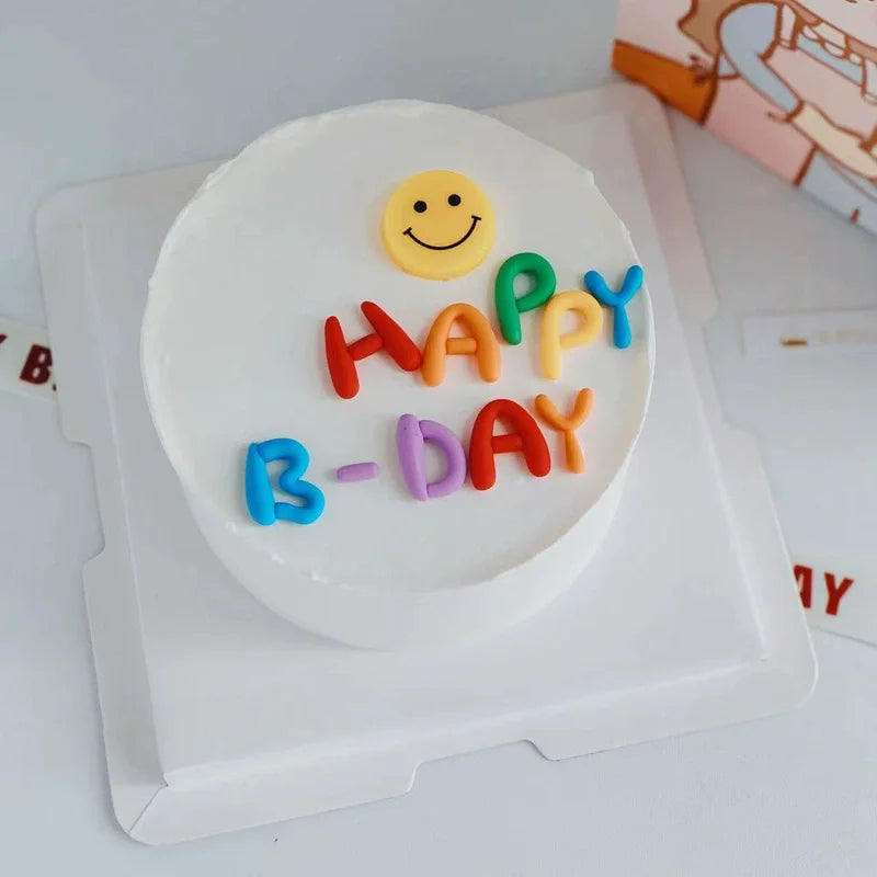Cake Topper English Letters Happy Birthday Ins Colorful Rainbow Kids